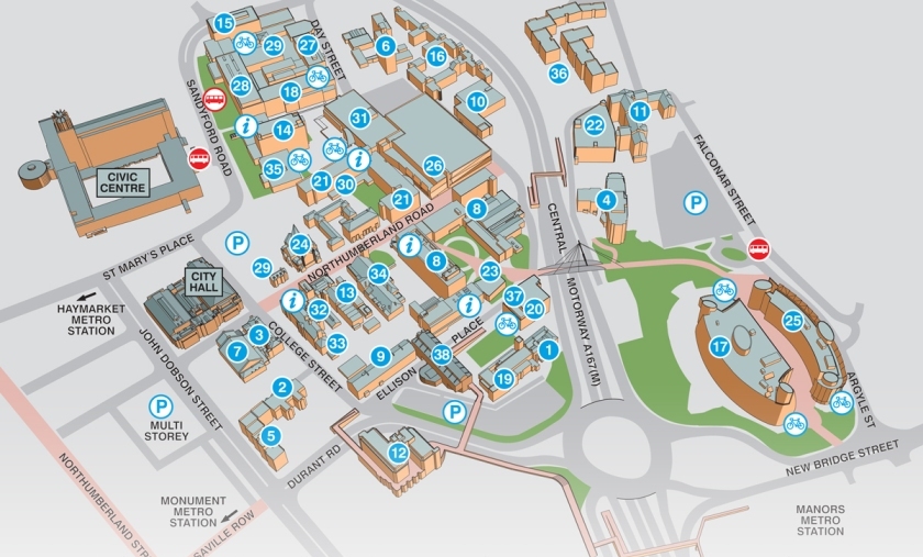 Northumbria University City Campus Map