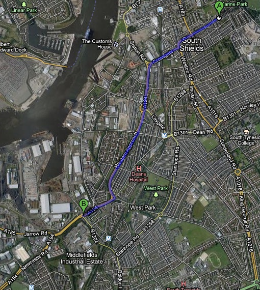 Directions to Tyne Dock / Port of Tyne in South Tyneside NE34 9PT